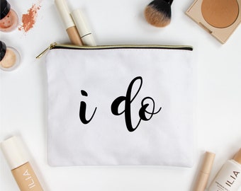 Bride Makeup Bag | 'I Do' Canvas Bridal Party Gift