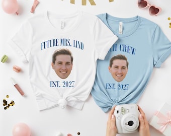 Zukünftige Frau Shirt, Bräutigam Gesicht Shirt, individuelles Foto Shirt, lustiges Bachelorette Shirt, personalisiertes Braut Shirt, individuelles Bräutigam Gesicht T-Shirt, Braut T-Shirt