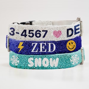 Custom Beaded Dog Collar, Personalized Beaded Dog Collar, Dog Collar With Custom Name, Custom Name Dog Collar, Personalized Seed Bead Collar