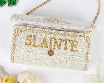 Custom Beaded Clutch Bag, Personalized Seed Bead Clutch Bag, Customized Beaded Clutch Bags, Clutch Bag Gift, Personalized Clutch Purse (FOG)