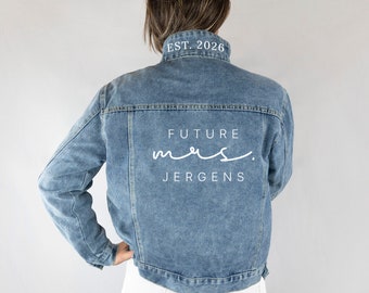 Personalisierte Junggesellinnenabschied Jeansjacke Geschenk, Blaue Jeansjacke, Benutzerdefinierte Braut Jeansjacke, Benutzerdefinierte Braut Jeansjacke, Frau Jeansjacke