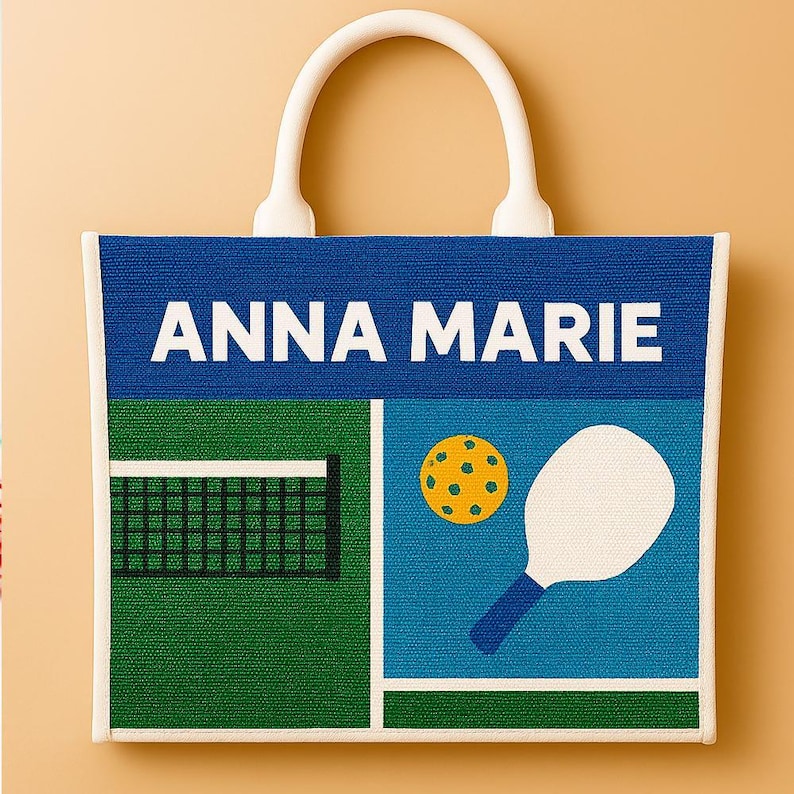 Sac de pickleball personnalisé, Sac fourre-tout à monogramme personnalisé, Organiseur de matériel de pickleball, Sac de pickleball, Porte-monnaie surdimensionné avec nom personnalisé, Cabas personnalisés Design 2