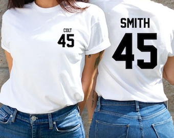 Camiseta de fútbol personalizada, camiseta con número universitario, camiseta de equipo personalizada, camiseta de espíritu de equipo, nombre de equipo personalizado y camiseta con número Camiseta de equipo favorita