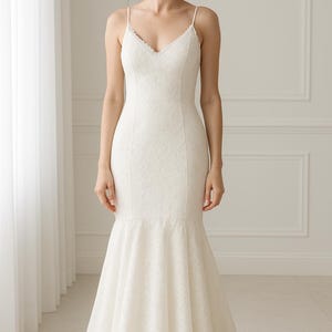 Custom Wedding Dress, Made to Order Lace Bridal Gown, Custom Lace Wedding Dresses, Customized Bridal Gown, Lace Mermaid Style Wedding Dress