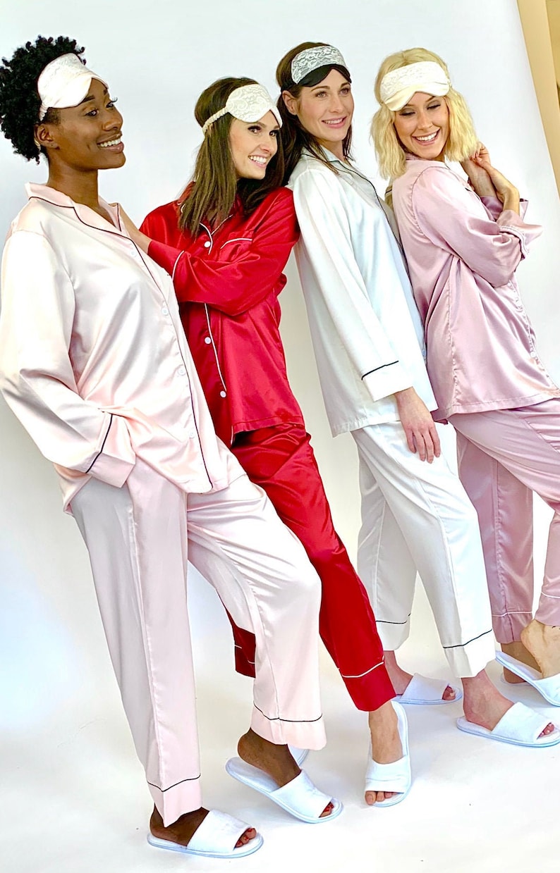 Bridesmaid Pajamas, Bridesmaid Pajama Set, Bridesmaid PJ Set, Bridesmaid Plus Size Pajamas, Bridesmaid Pajamas Long Pants, Bridesmaid PJs image 1