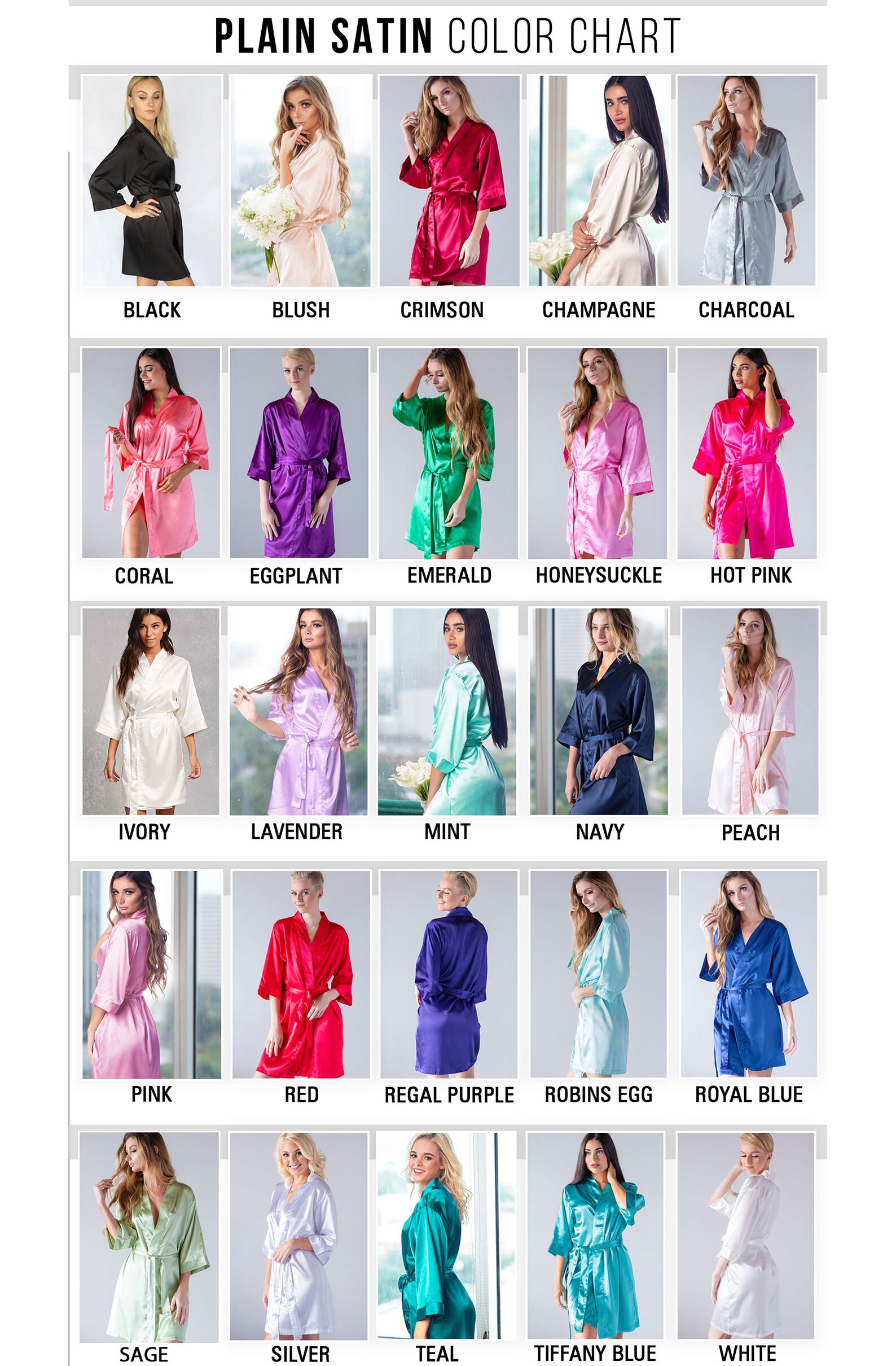 Satin Robes Personalized Satin Robes Custom Satin Robes Etsy