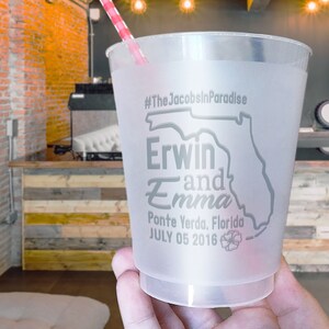 プラスチック製ウェディングカップ、ウェディングフロストパーティーカップ、プラスチック製フロストウェディングカップ、フロストウェディングカップ、ウェディングパーソナライズカップ (44)