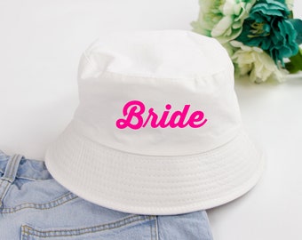 Personalized Bride Hat, Custom Bride Hat, Bride Bucket Hat, Bridesmaid Bucket Hat, Bachelorette Party Bucket Hat, Wedding Party Bucket Hats