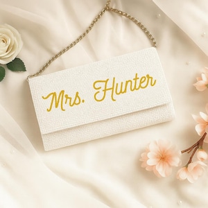 Bride Purse, Bride Clutch, Mrs Clutch Purse, Bridal Purse, Bridal Clutch, Bridal Bag, Bride Bag, Beaded Clutch, Customized Clutch Bag - LHFC