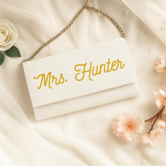 Bride Purse, Bride Clutch, Mrs Clutch Purse, Bridal Purse, Bridal