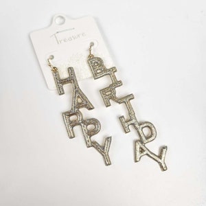 Earrings for Birthdays, Happy Birthday Earrings, Birthday Party Earrings, Birthday Accessories, Birthday Earrings Gifts, Birthday Jewelry