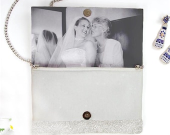 Mother of the Bride Custom Clutch Bags, Personalized Clutch Bag for Mother of the Bride, Wedding Clutch Purse for Mother of the Bride (HHFC)