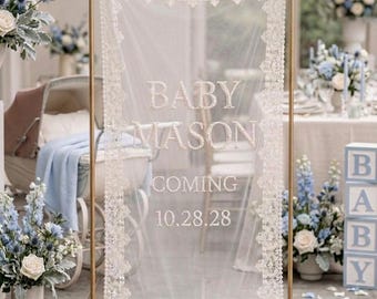 Baby Name Banner, Coming Soon Banner, Personalized Baby Banner, Baby Shower Welcome Sign, Baby Shower Decorations, Custom Baby Shower Banner