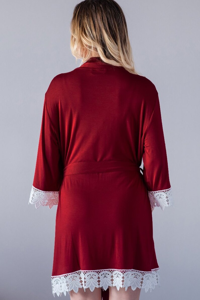 Burgundy Jersey Lace Robe | Jersey Lace Robe | Jersey Robe | Burgundy ...