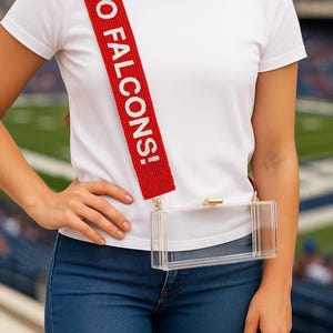 Custom Game Day Straps, Beaded Sports Team Straps, Personalized Stadium Bag Strap, Embellished Purse Strap, Camera Strap, Personalized Strap