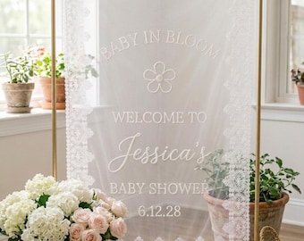 Baby In Bloom Banner, Floral Baby Shower Banner, Personalized Baby Shower Banners, Baby Shower Welcome Signs, Baby Shower Decor, Party Signs