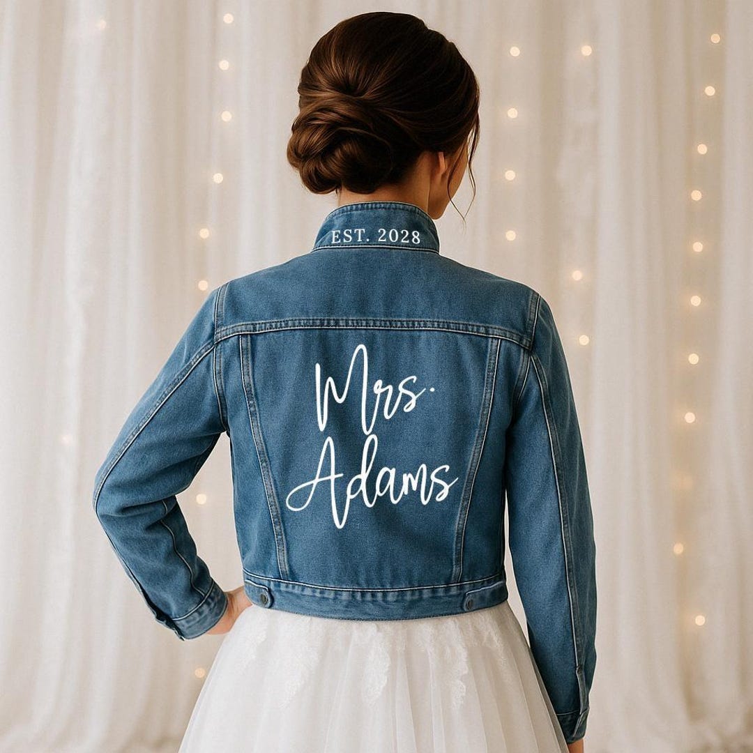 Bridal Denim Jackets, Custom Mrs Denim Jackets, Personalized Jean ...