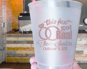Personalisierte Hochzeitsbecher, Mattierte Partybecher für Hochzeiten, Mattierte Kunststoffbecher für Hochzeiten, Kunststoffbecher für Hochzeiten, Mattierte Hochzeitsbecher (39)
