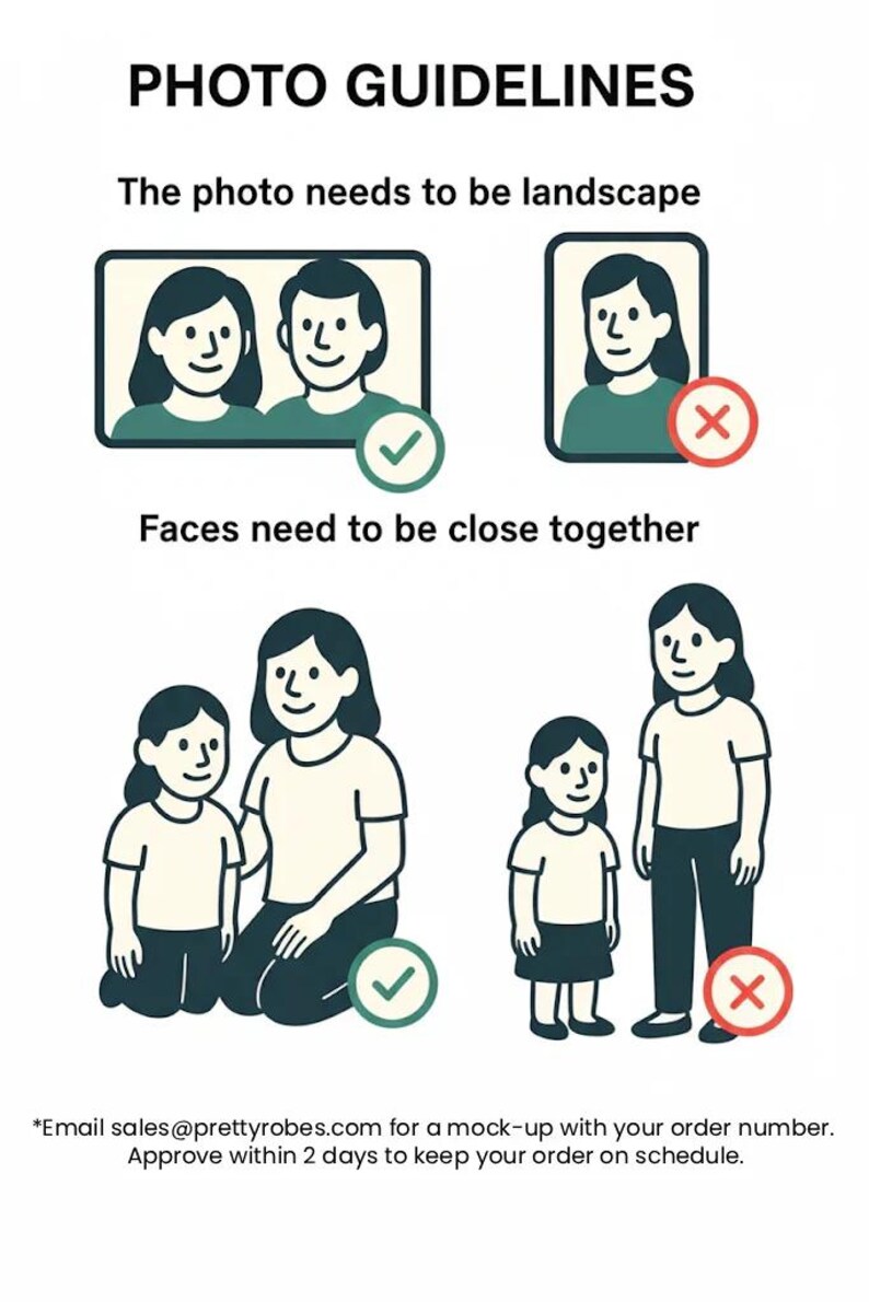 guidelines for a photo, including instructions on how to pose for the picture and what types of poses are allowed.