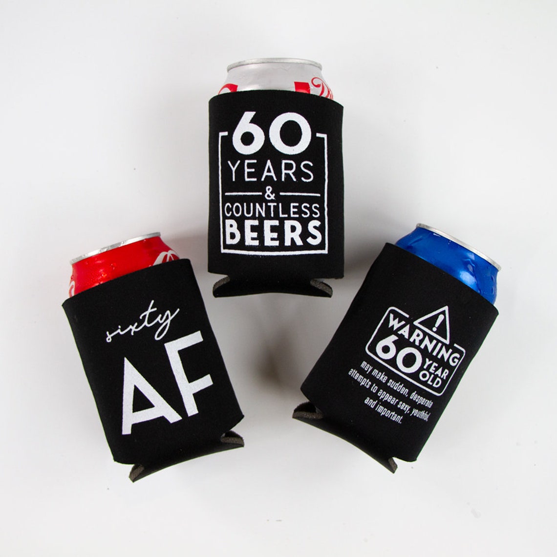 60 Years and Countless Beers Can Coolers 60th Birthday Can Etsy