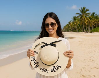 Sombrero flexible para luna de miel, sombrero de sol personalizado para novia, sombrero de playa para novia, regalos para despedidas de soltera, regalos para futuras novias, sombrero flexible para despedidas de soltera