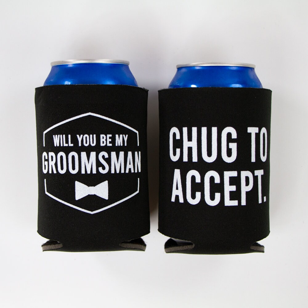 Groomsman Gift Can Cooler Wedding Can Coolers Groomsman Etsy