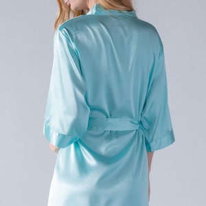 Robin&#39;s Egg Blue  Flower Girl Robes | Personalized Satin Robes | Custom Satin Robes | Satin Wedding Robes | Satin Bridal Robes | Satin Robe