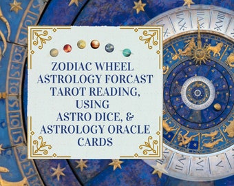 Lecture astrologique de la roue du zodiaque | 12 cartes à tartiner | Prévisions de lecture pour l'année en cours ou suivante | Lecture du Tarot d'astrologie du zodiaque