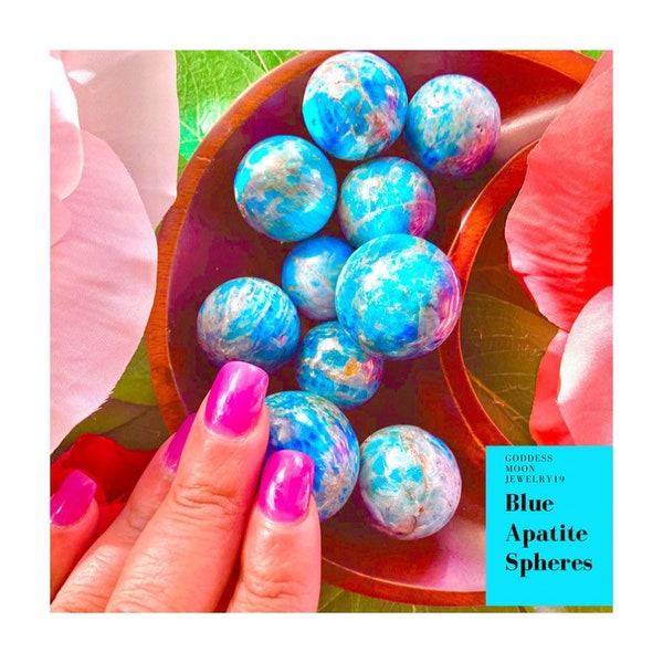 Blue Apatite Mini Spheres, Blue Apatite, Blue Apatite Spheres, Mini Spheres