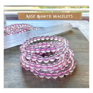 Rose Quartz Beaded Bracelet: Self-Love Healing Crystal Gift