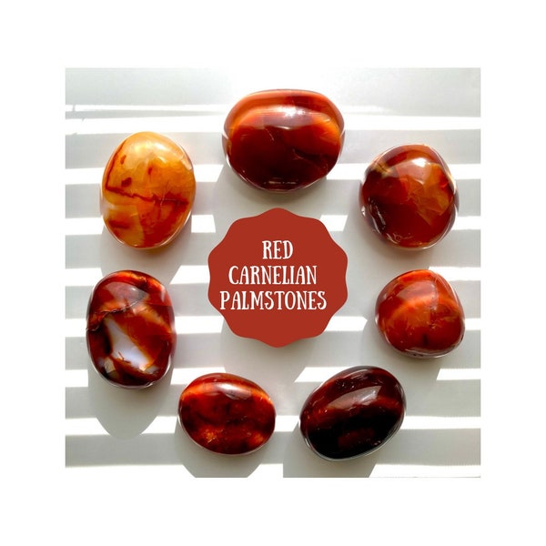 Red Carnelian | Deep Red Carnelian | Crystal Palm Stones | Carnelian