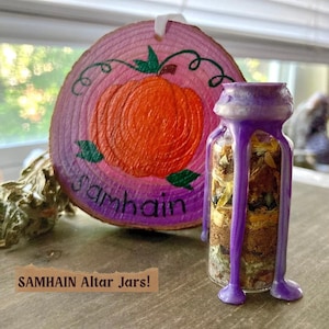 Samhain, Altar Jars, Spell Jars, Spell Bottle, Samhain, Halloween Offering, Witch Jar, Altar Décor, For Witches New Year, Gift for a Witch