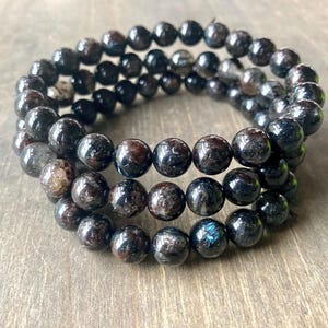 Astrophyllite Beaded Stretchy Bracelet: Gemstone Jewelry