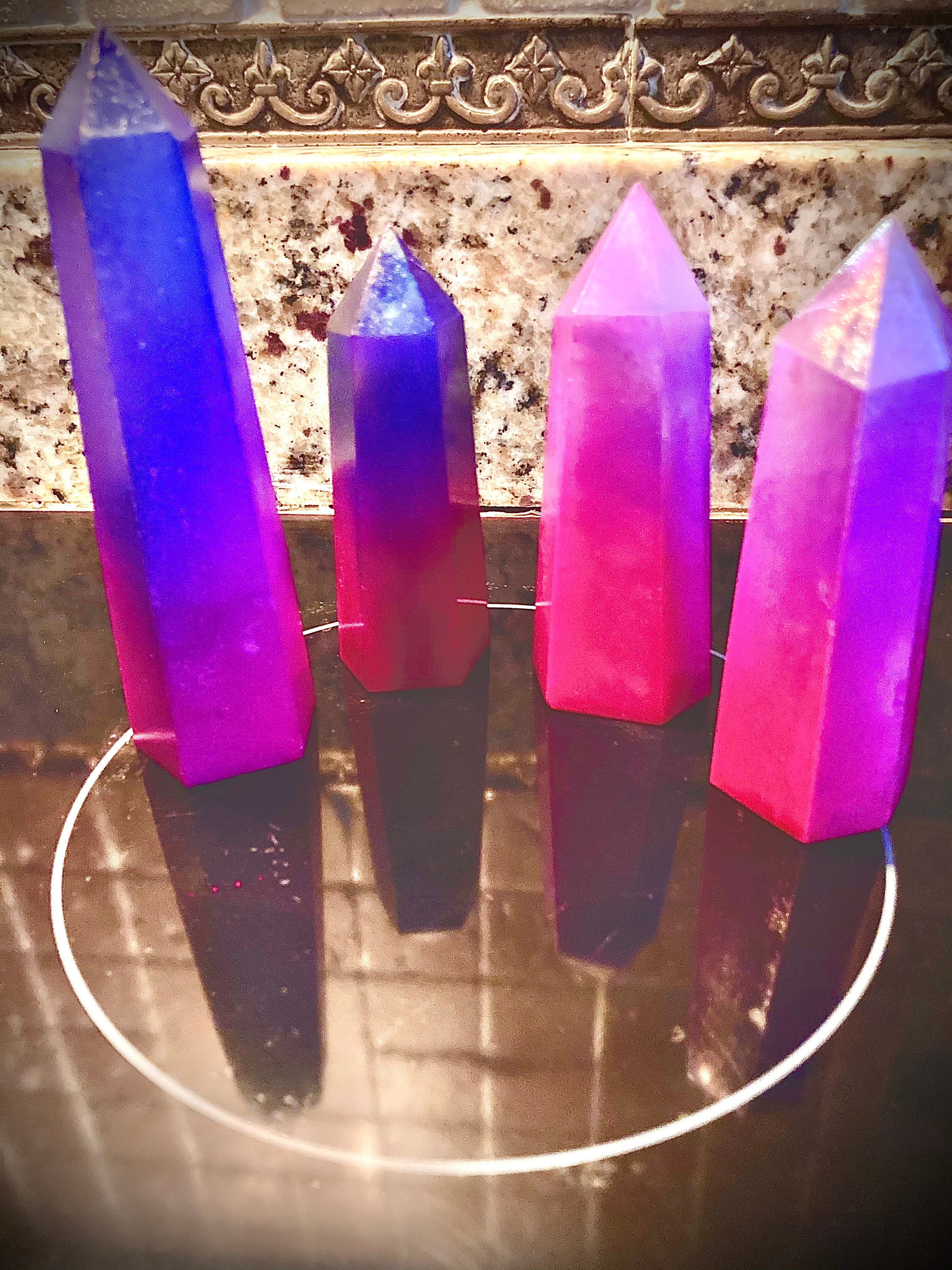 Rainbow Aura Quartz Crystals Towers Chakra Colors Aura Etsy UK