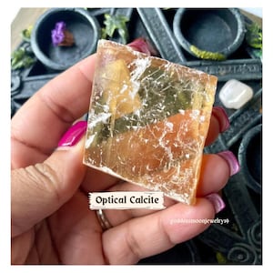 Honey Calcite, Optical Honey Calcite, Rainbow Inclusions, Optical Honey Calcite, Raw Honey Calcite, Cubic Honey Calcite, Gift for Friend