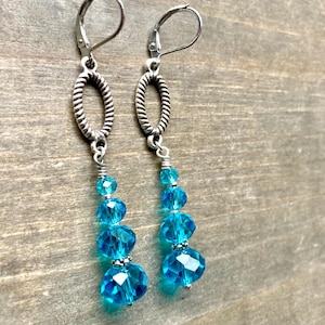 Clear Crystal Dangle Earrings, Iridescent Earrings, Sparkle Earrings, Teardrop Earrings, Bridesmaid Earrings, Jewelry Gifts for Women