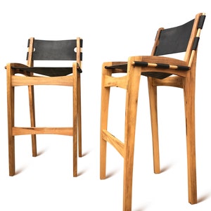 Leather sling back bar stools discount