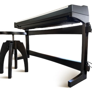 Quilpo Keyboard Stand.  Handmade Ebonized Hardwood Support with Wedged Tenon Joinery.