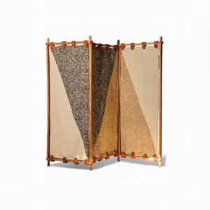 Prisma Room Divider: Hand Woven Sheeps Wool & ZoSolid Wood Shoji Screen