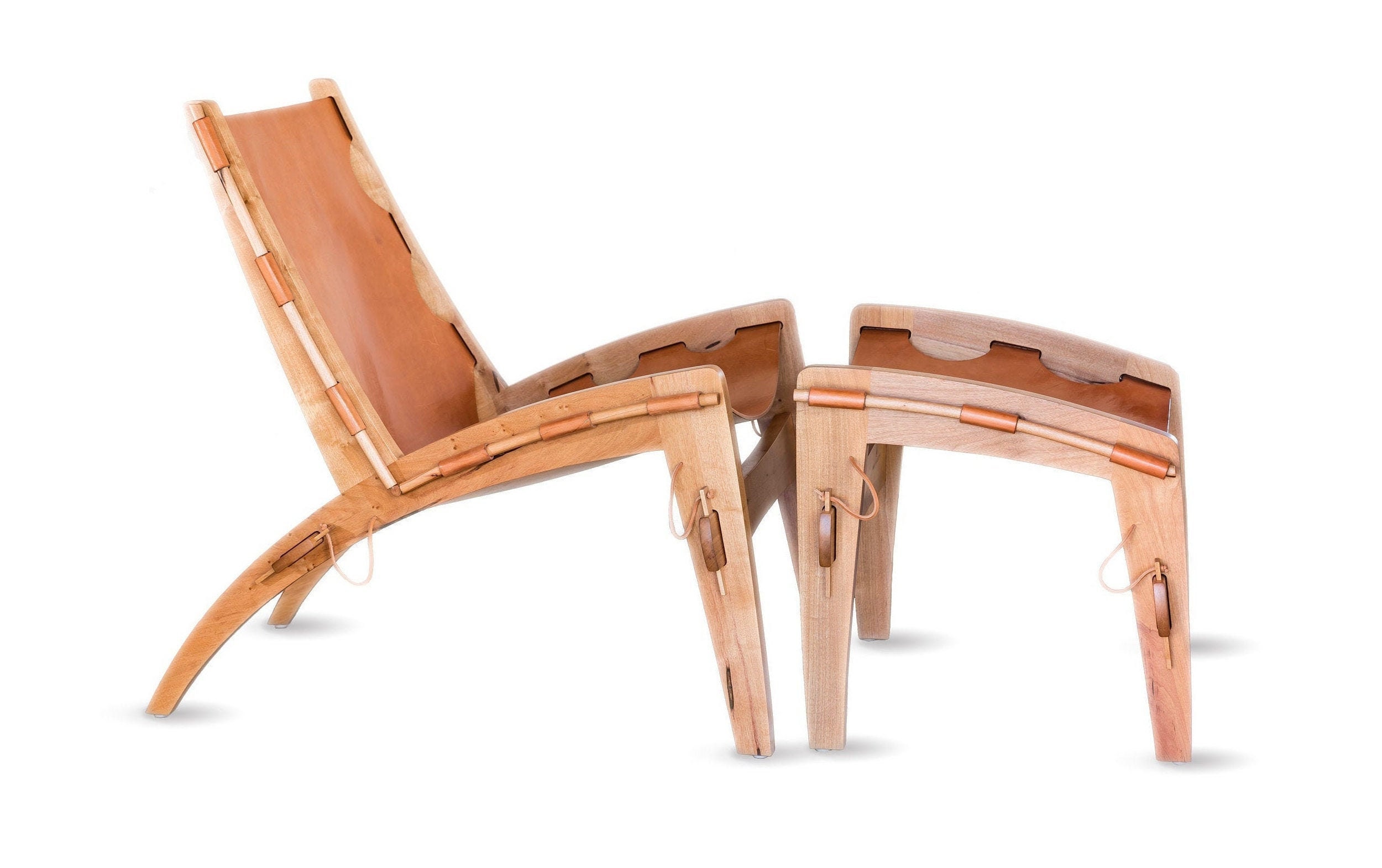 Quilpo Leather Sling Chair et Ottoman