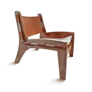 Quilpo Easy Chair: Low Profile Solid Wood & Leather Lounge Chair Handcrafted in Argentina
