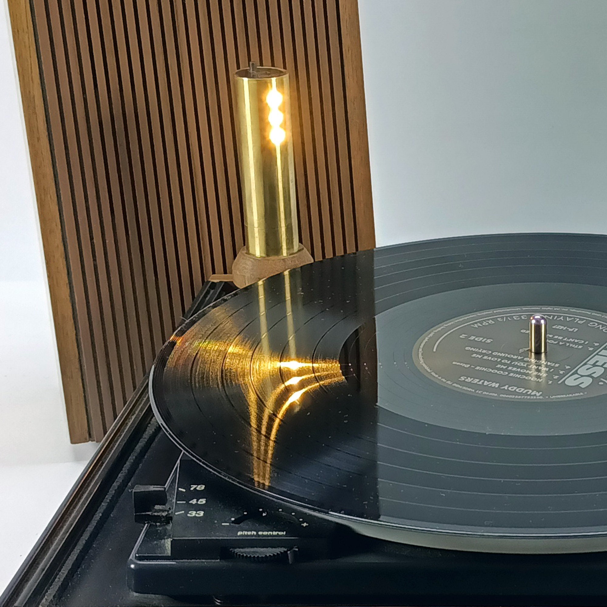 ハイプラッタービニールレコードプレーヤー用ロング真鍮LEDライト 充電 