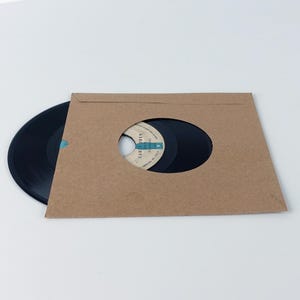 Fundas interiores para discos de vinilo de 7&quot; de Craft Paper: Calidad de archivo, orificio central - Paquete de 20
