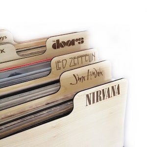 Divisores gravados de dupla face personalizáveis 10 peças Organizador de prateleira de discos de vinil para discos, quadrinhos, CD e DVD Organizador de coleção