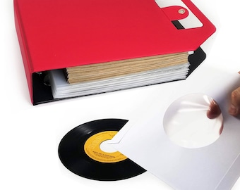 Carpeta de discos de vinilo para 25 discos, 7 pulgadas, 45 rpm, discos de vinilo individuales