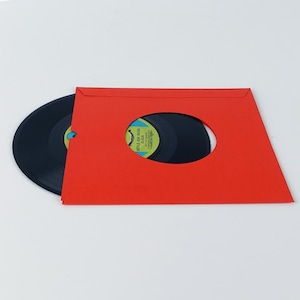Fundas interiores para discos de vinilo rojos de 7&quot;: Papel de archivo de 140 g, con orificio para etiqueta - Paquete de 20