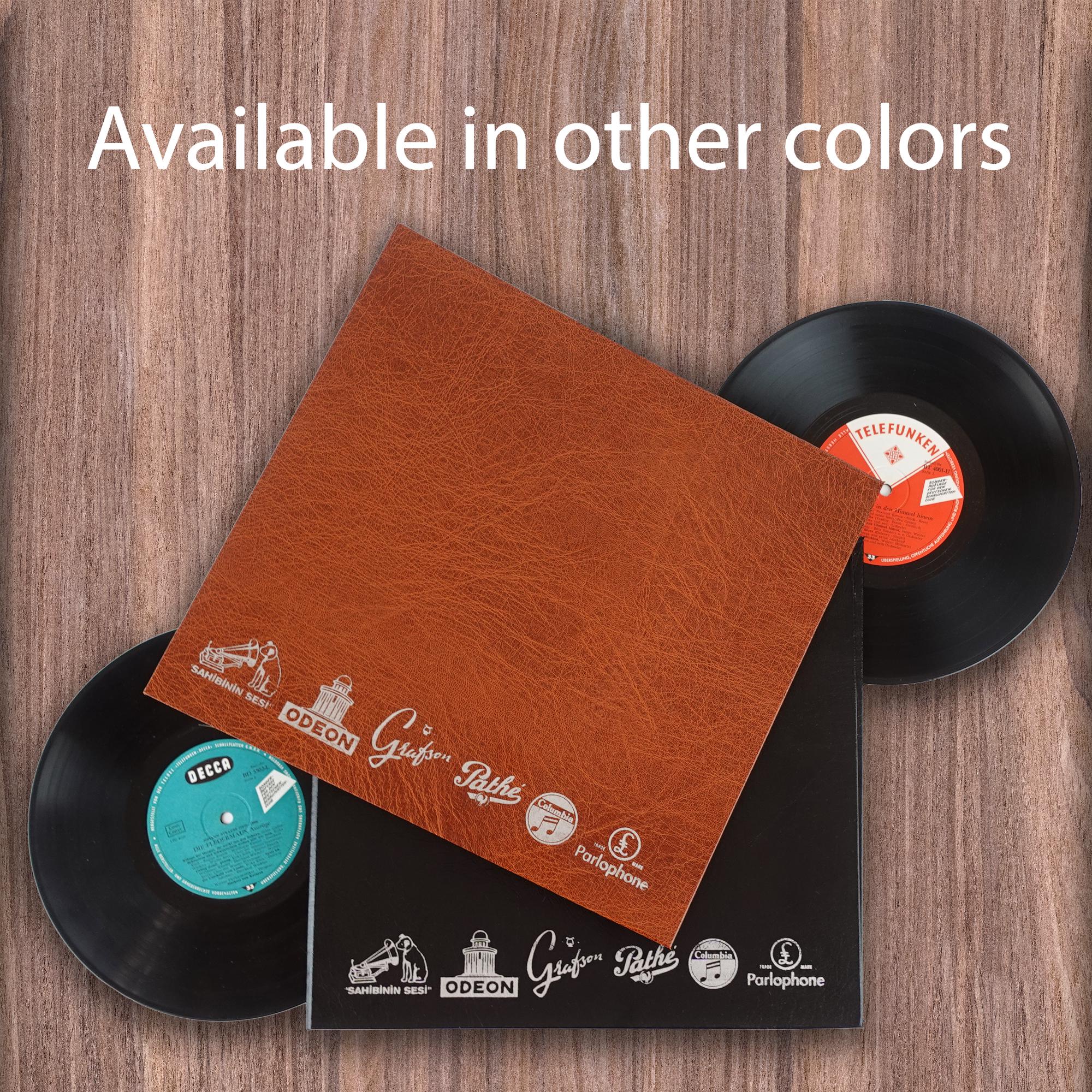 10インチビニールレコードバインダー：ブラックレザー風レトロLP