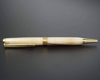 Bolígrafo personalizado de cuerno de búfalo con baño de oro de 24k (incluye caja de regalo), bolígrafo personalizado, bolígrafo de lujo, bolígrafo ejecutivo.