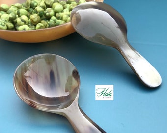 Horn Spoon, Buffalo Horn Scoop,Horn Cutlery, Horn Tea Coffee Sugar Caddy, Caddy Spoon , Round Spoon