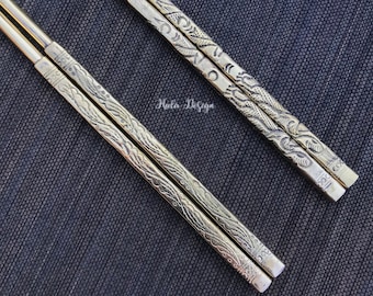 Traditional Handmade Hollow Brass chopstick, Copper chopstick,Handmade chopstick , Wedding Housewarming Anniversary Gift, , Ayurveda Health